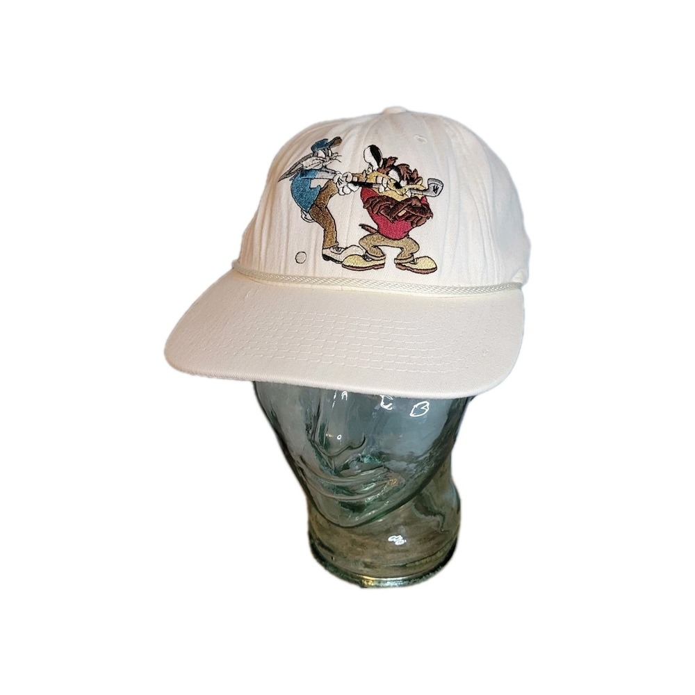Vintage Bugs Bunny & Taz Golf Embroidered Hat Cap Cotton USA 90's